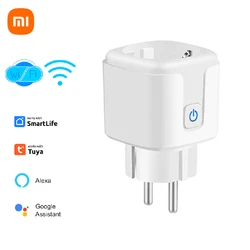 Xiaomi-Tomada Inteligente Tuya, Wi-Fi, Alexa, Google Home, Controle de Voz, Aplicativo Tuya Smart Life, 16A, CA 100-240V