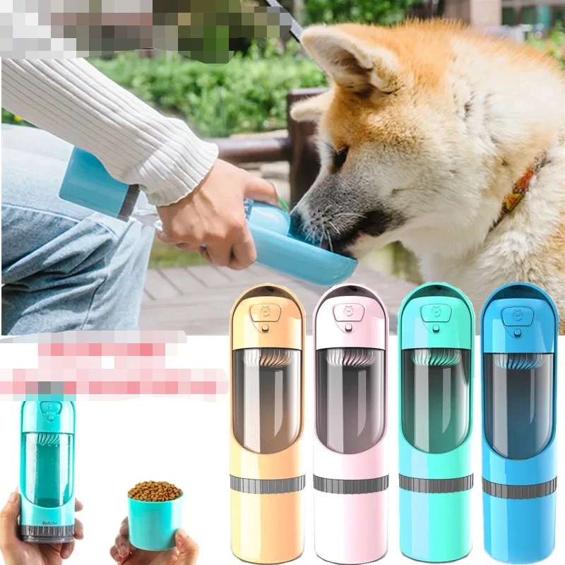 2 in 1 Portable Water Bottle for Dogs Dog Drinking Bowl for Small Large Dogs Feeding Water Dispenser Cat Dogs Outdoor Bottles