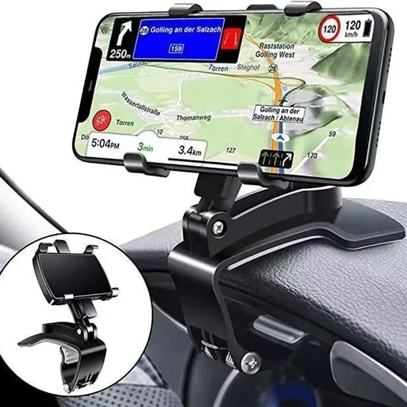 Car Dashboard Clip Mobile Phone Bracket Rearview Mirror Sun Visor Snap-on Navigation Phone Bracket Car Phone Holder Accessories