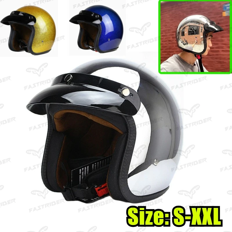 Open Face Motorcycle Helmet Vintage Capacete De Moto Helmet Unique Retro 3/4 Half Casco Casque Four Seasons