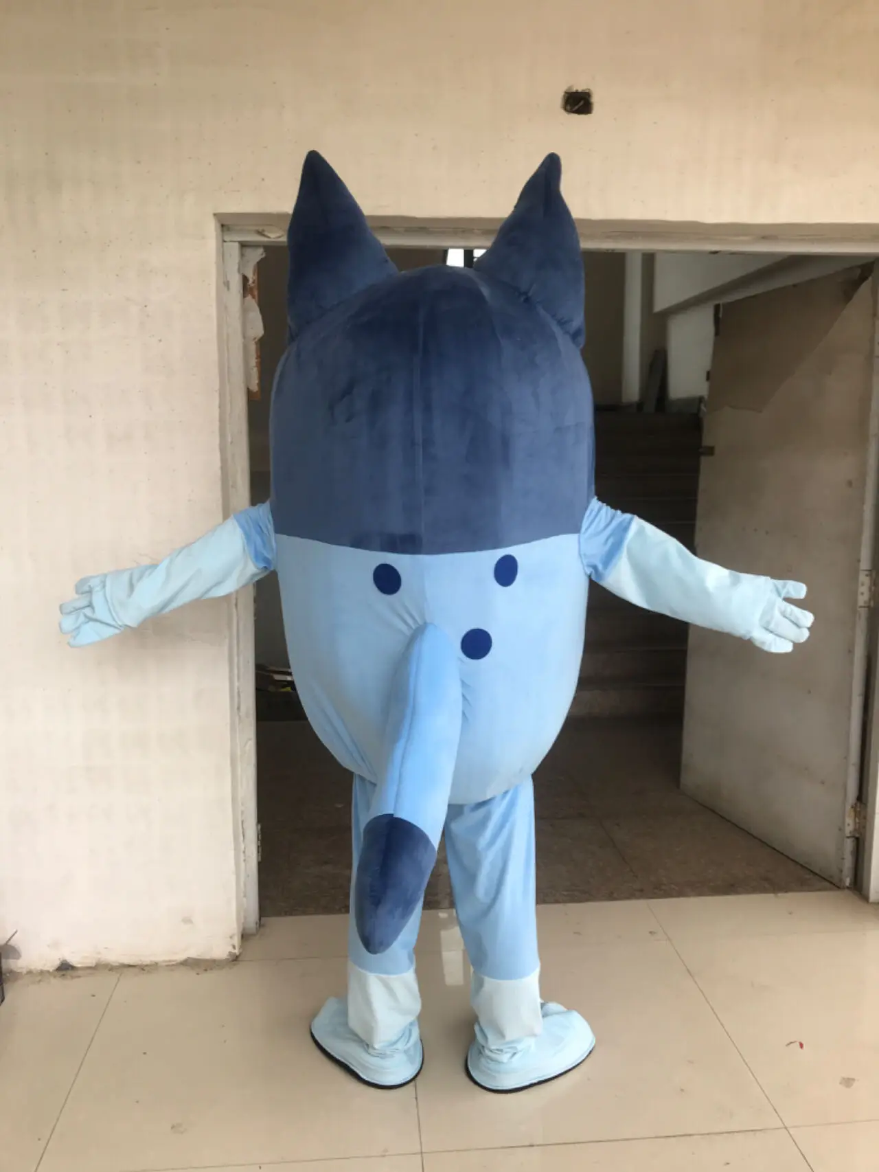 Bingo Hund Maskottchen Kostüm Werbung Zeremonie Kostüm Erwachsene Blau Gelb Hund Maskottchen Party Event Karneval Halloween Cosplay