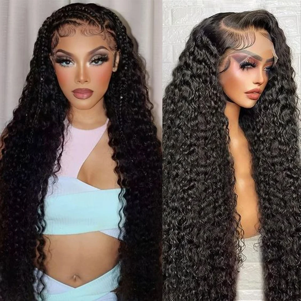 Perruque Lace Front Wig 200% naturelle brésilienne bouclée, Deep Wave, 13x6, HD, pour femmes, 100% cheveux humains