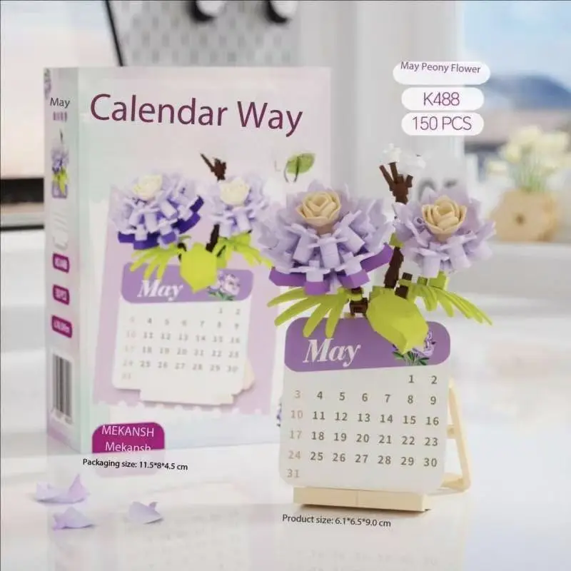 2026 Succulent Plant Building Blocks, 3D Puzzle Calendar - Educational STEM Toys for Girls Kids Students, Creative Desktop Decor