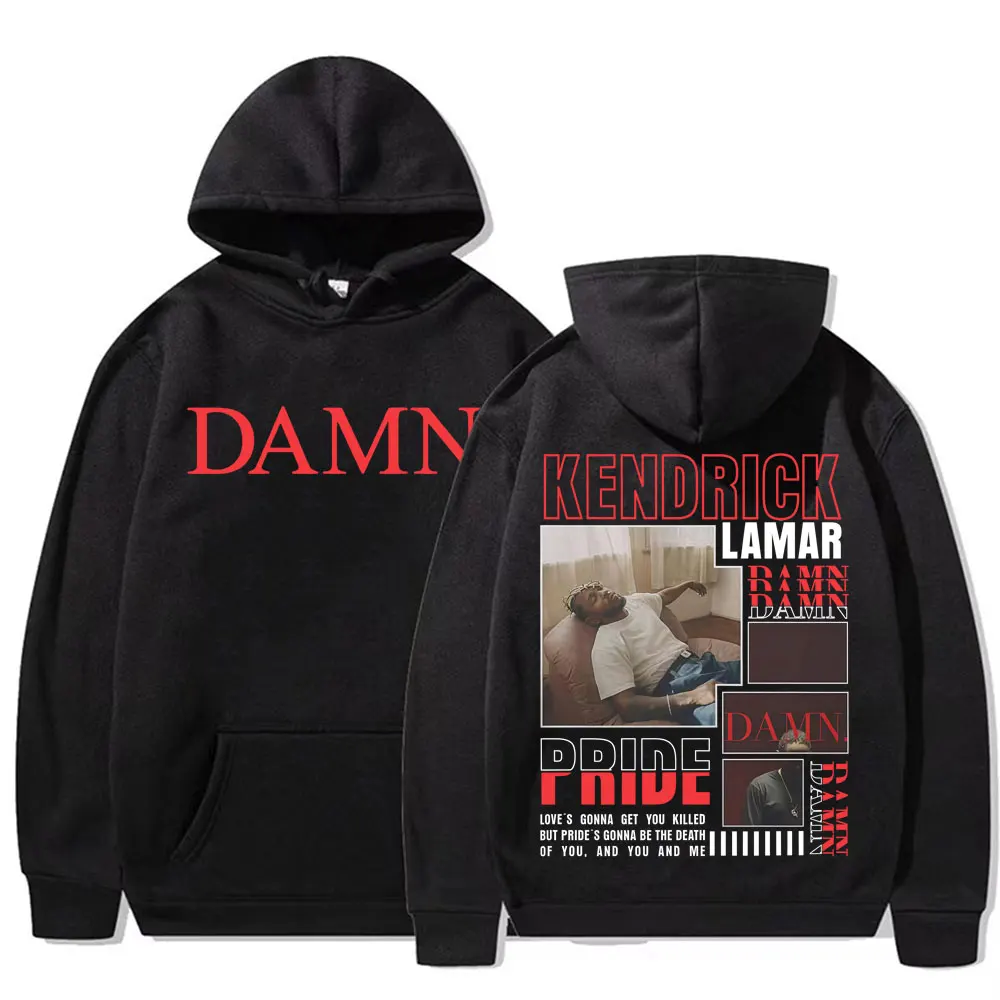 Rapero Kendrick Lamar maldito portada del álbum estampado 2025 Otoño/Invierno 100% sudaderas con capucha de algodón con estampado hombres Hip Hop Casual de gran tamaño Y2K