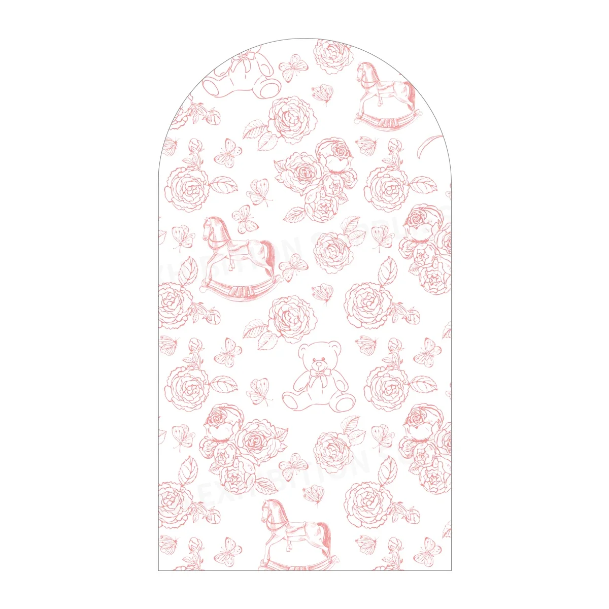 

Mocsicka Girl Birthday Arch Backdrop Cover Pink Bow Florals Baby Shower Party Decor 2-sided Chiara Photography Background