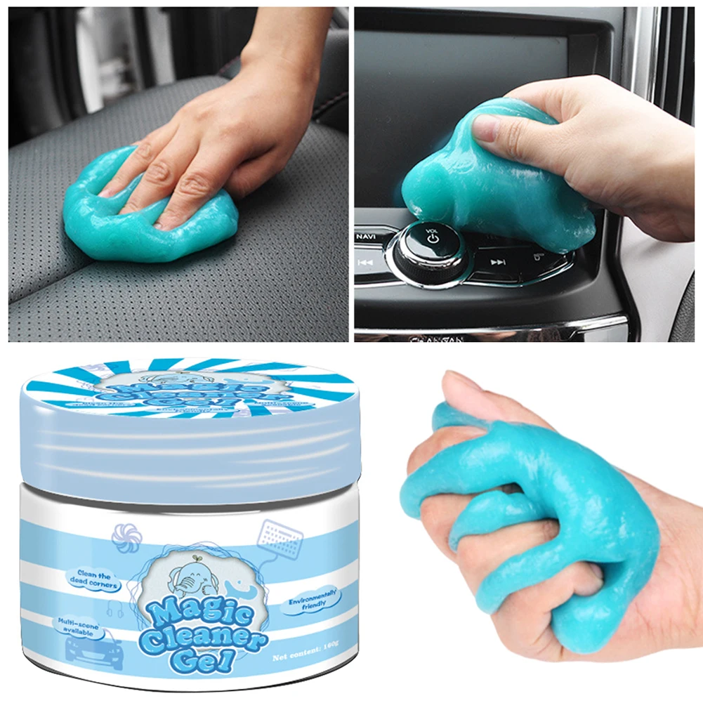 

160g Car Cleaning Gel,Slime Magic Mud Auto Interior Computer Keyboard Dirt Clean Dust Remover Gel Car Interior Cleaning Tools