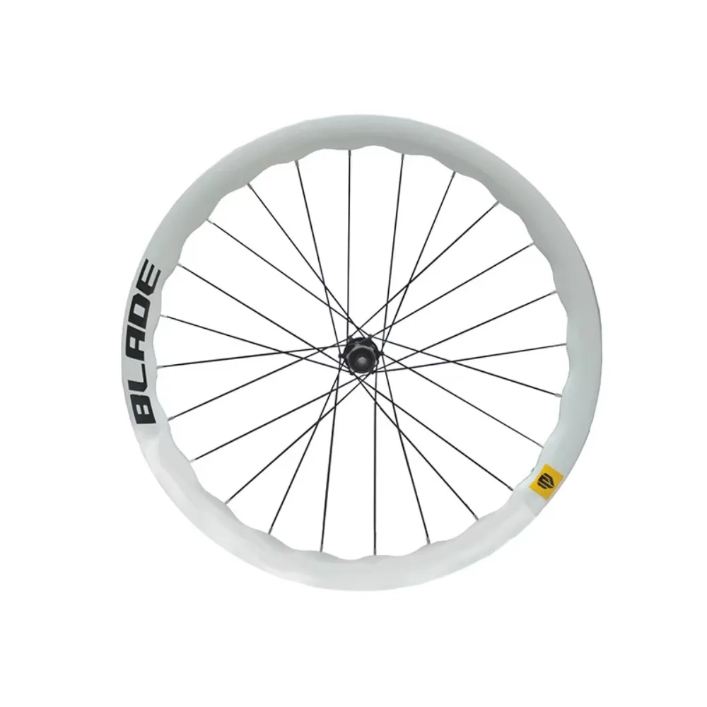 Matte Black 45-50mm Wave Rim Carbon Fiber Disc Brake Wheelset, 700C Road Bike Wheelset for Custom Build