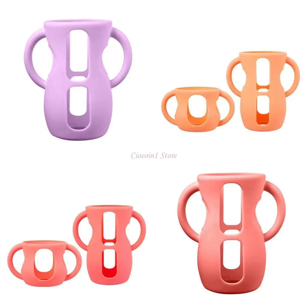 

Силиконовая крышка Y1UB для стеклянных детских бутылок Универсальный держатель бутылок с ручкой с ручкой