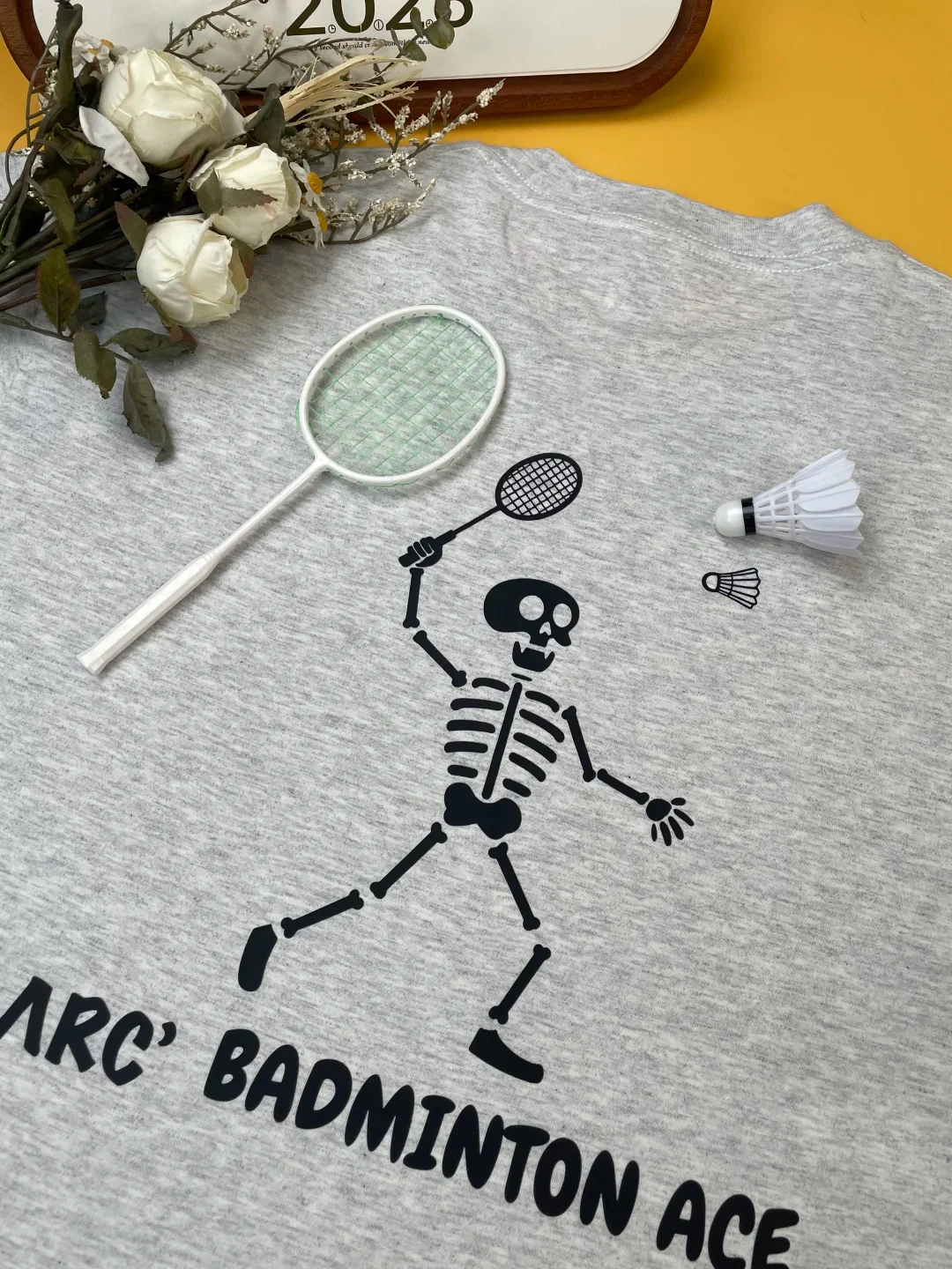 Loose Fit Pure Cotton Short Sleeve Badminton T-Shirt Unisex Breathable Comfortable Summer Fun Printed Top for Men And Women