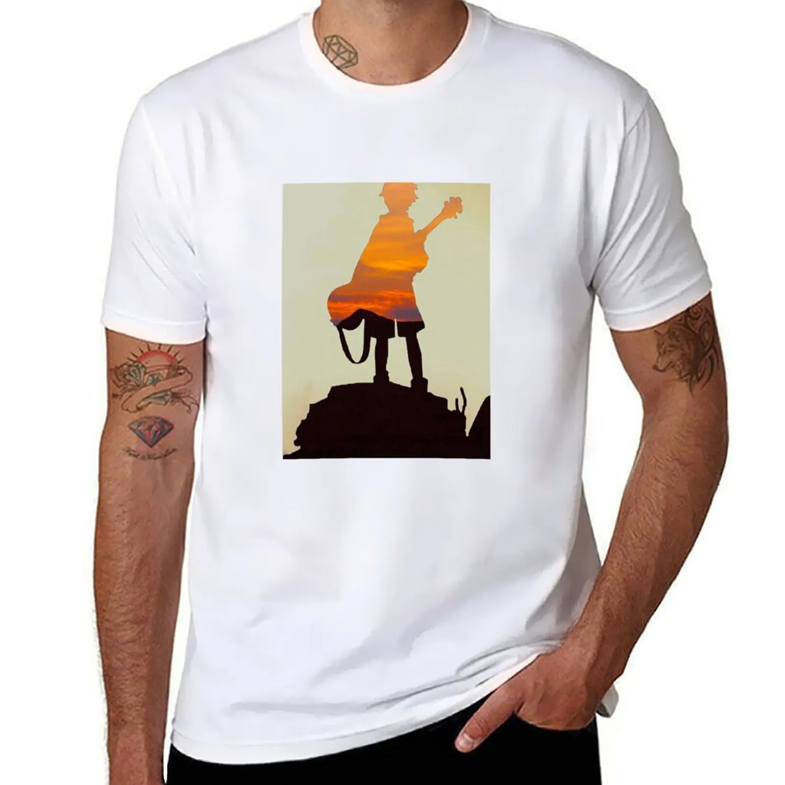 

FLCL Sunset T-Shirt man t shirts graphic t shirt for man 100 percent cotton T-Shirt