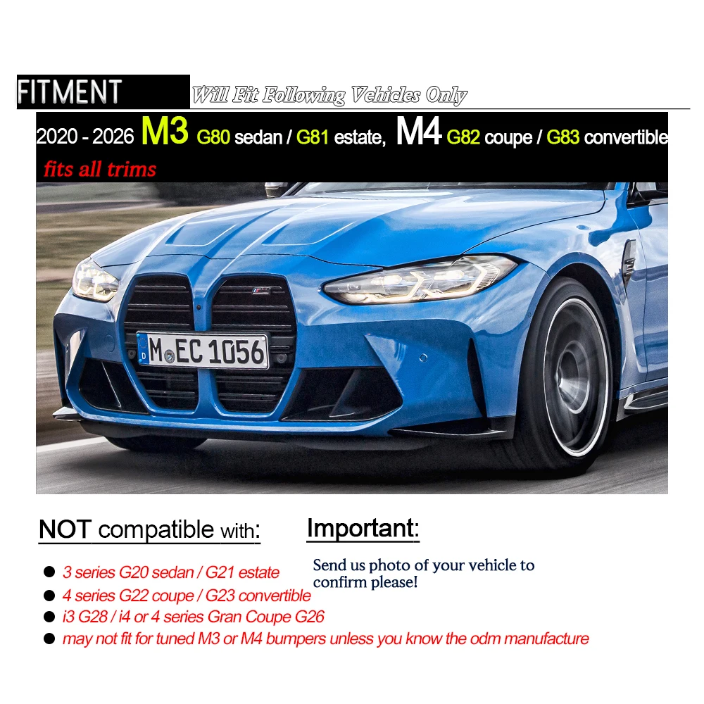 G82 Diffuser, Autoclave Dry Carbon Fiber Rear Bumper Spoiler for 2020 - 2026 BMW M3 M4 G8X M3 G80 G81 M4 G82 Coupe G83 Cabrio