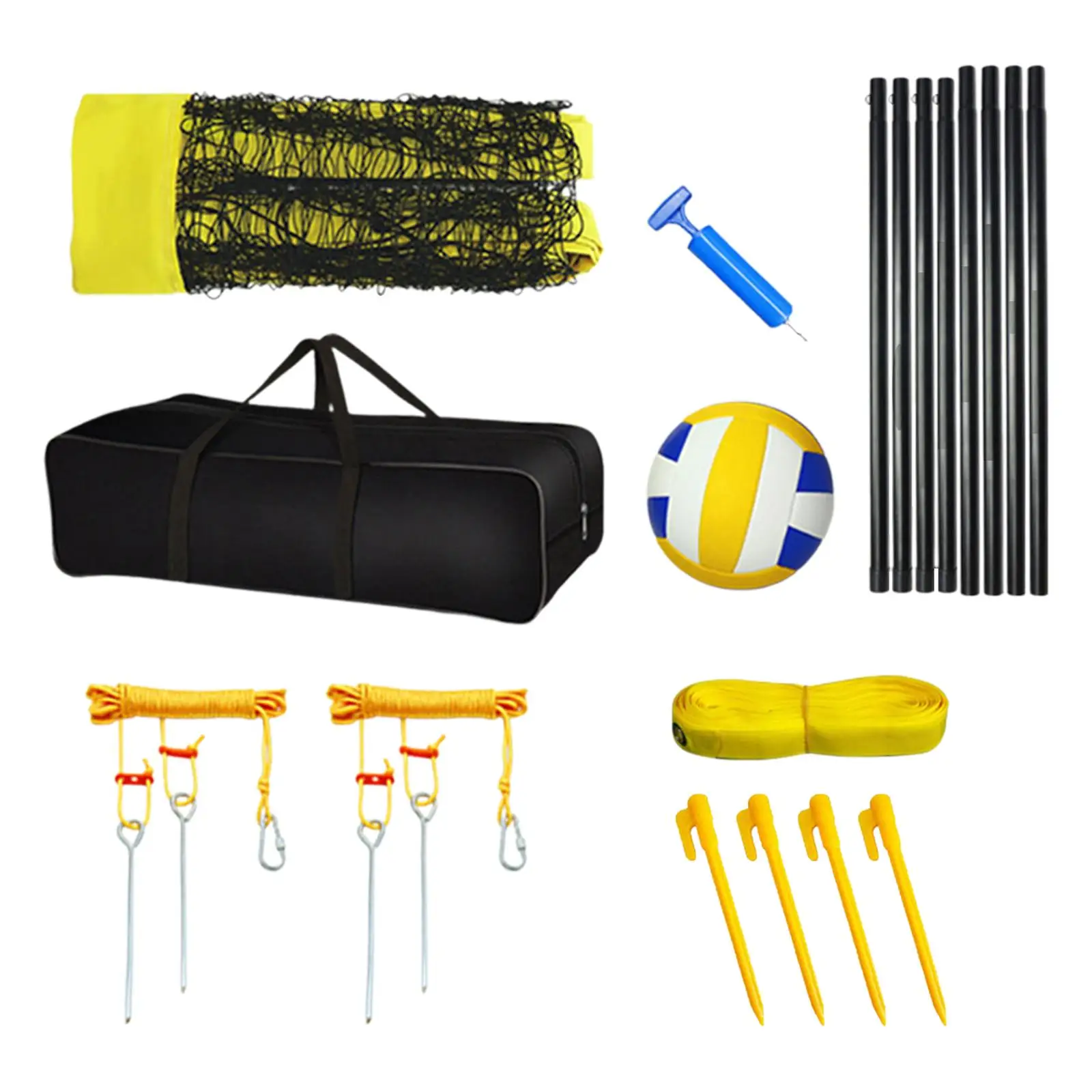 Volleyball Set Beach Volleyball Set Quick Easy Setup Air Pump Volleyball Complete Set Portable Volleyball Net System for Park