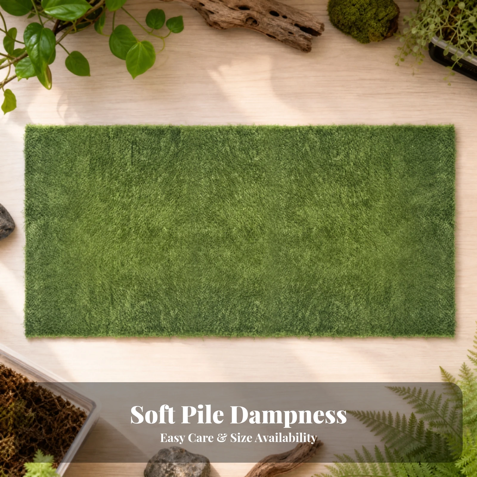 Terrarium Habitat Liner Thick Reptile Habitat Mat with Moisture Retention for Lizard Habitats, Vivariums
