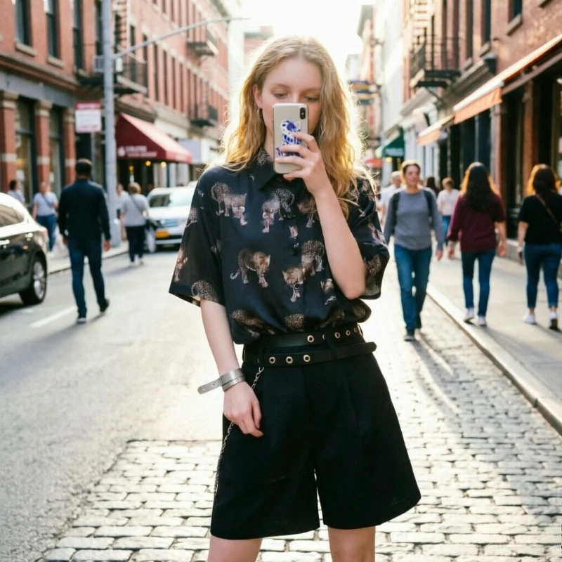 Vintage Women Blouse Harajuku Print Shirts  2026 Spring Summer Ladies short sleeve Blusa Streetwear Camisas Mujer