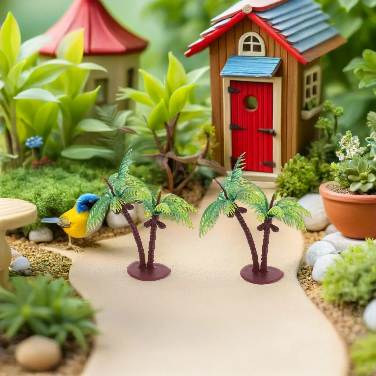 

36Pcs Mini Artificial Coconut Palm Trees Realistic Plastic Plants for Aquarium Terrarium Diorama Scenery Decoration