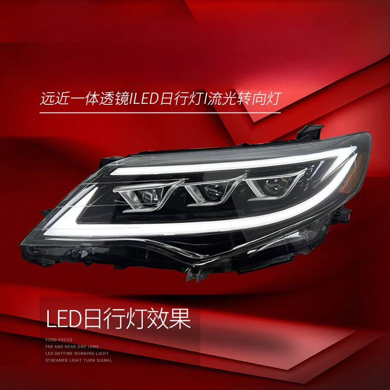 Suitable for Camry US  2012-2014version headlight assembly modification with LED daytime running lights and sequential turn sign