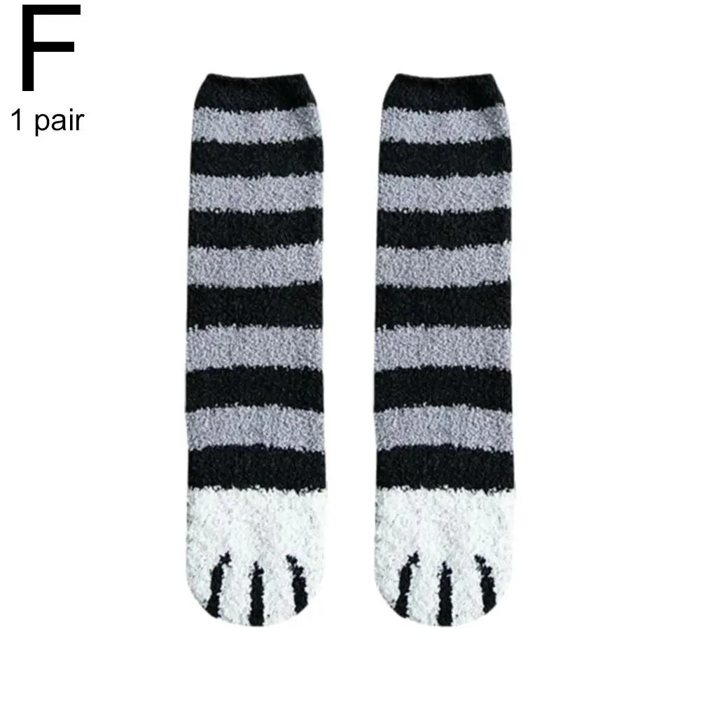 Cute Cat Paw Plush Winter Cotton Socks Kawaii Cartoon Snowfield Winter Thicken Warm Socks Sleeping Pattern Home Floor Print E5Y3