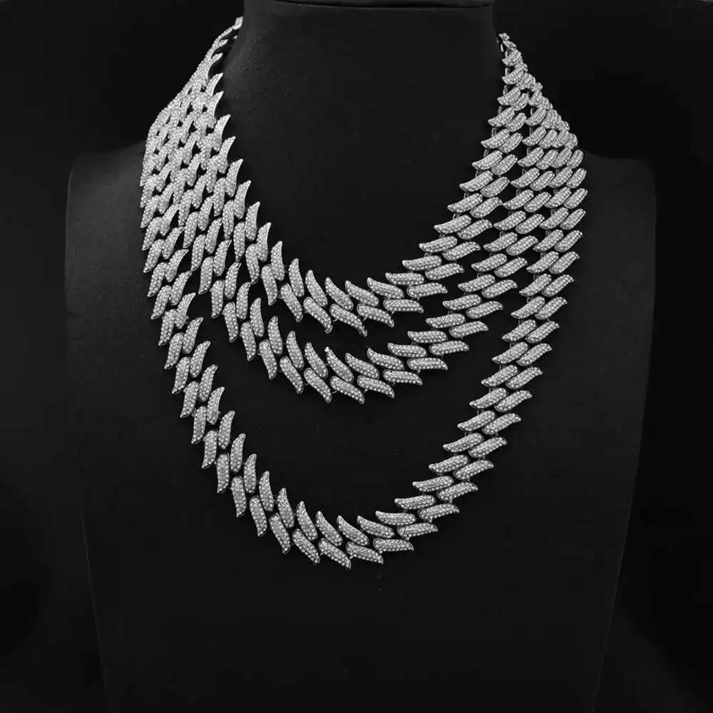 

Factory Wholesale Moissanite Gra Iced Out 10mm White Diamond Necklace Most Popular 925 Sterling Sliver Cuban Chain Link