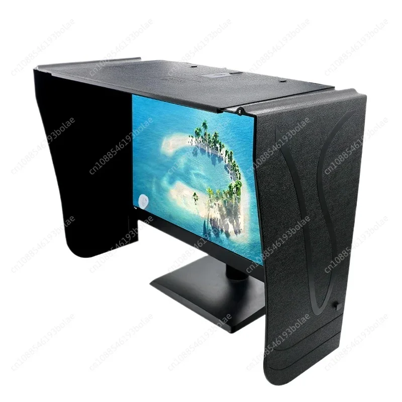 Desktop Computer Monitor Hood Tinted Shade Light Barrier Sun Visor 17-28 Inch Screen Width Adjustable 71cm