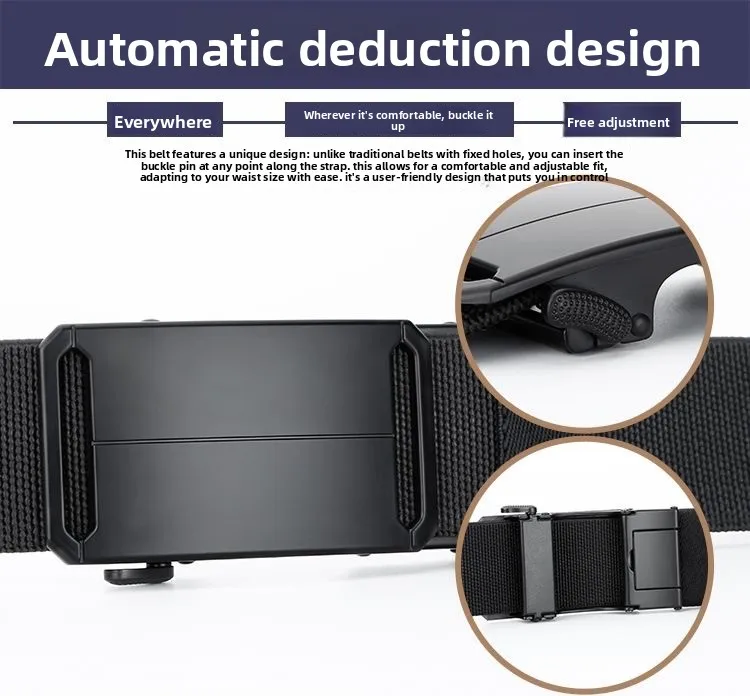 Neuer Golf-Sportgürtel, elastischer Gürtel für Herren, taktischer Gürtel mit Metallschnalle, robuster, dehnbarer Nylongürtel für Herren, Militärgürtel, 115–150 cm, große Größe. – Detail 2