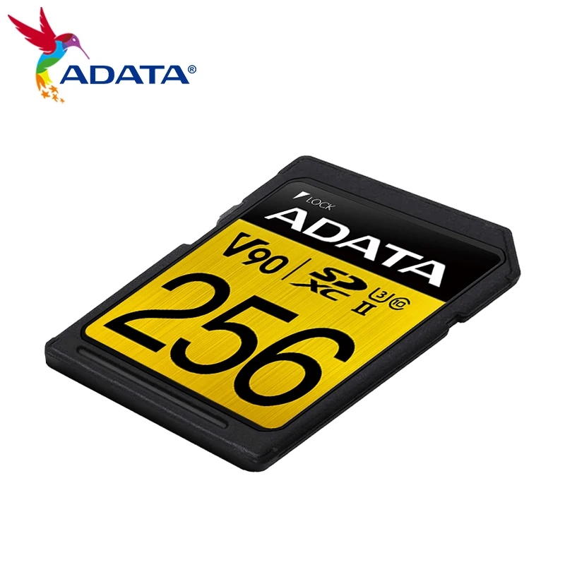 ADATA Premier ONE SDXC UHS-II U3 Class 10 V90 SD Card 64GB 128GB 256GB Up to 290Mb/s SD Memory Card for Camera 8K ULTRA HD Card