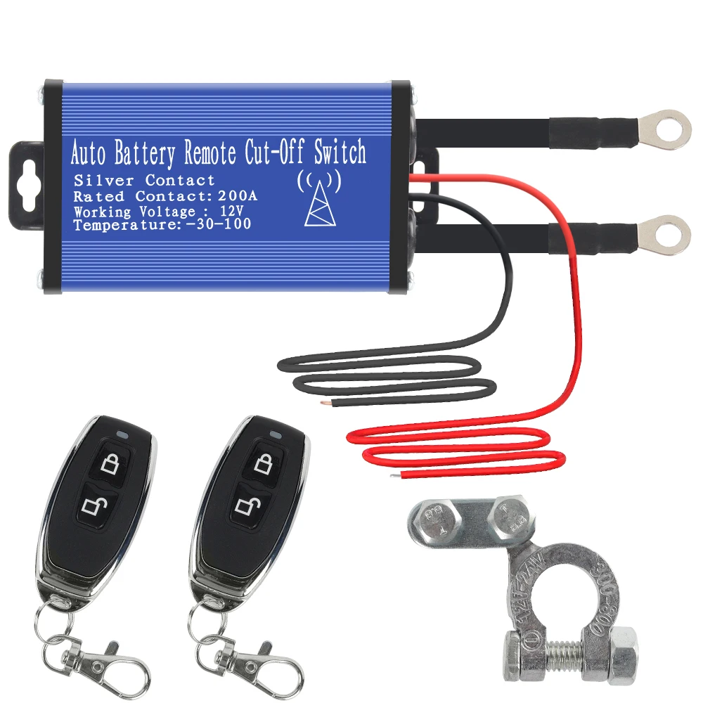 

1set Car Battery Disconnect Isolator Cut-Off Switch Relay With 2 Remote Keys Brand New Durable Car Accessories