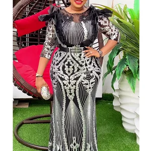 بالإضافة إلى حجم فساتين السهرة للنساء الترتر الأفريقي الفاخر اللباس الأنيق تركيا حفل زفاف فستان طويل أنقرة ملابس المرأة أفضل 6 فستان حفل أفريقي للمبيعات - رقم 5