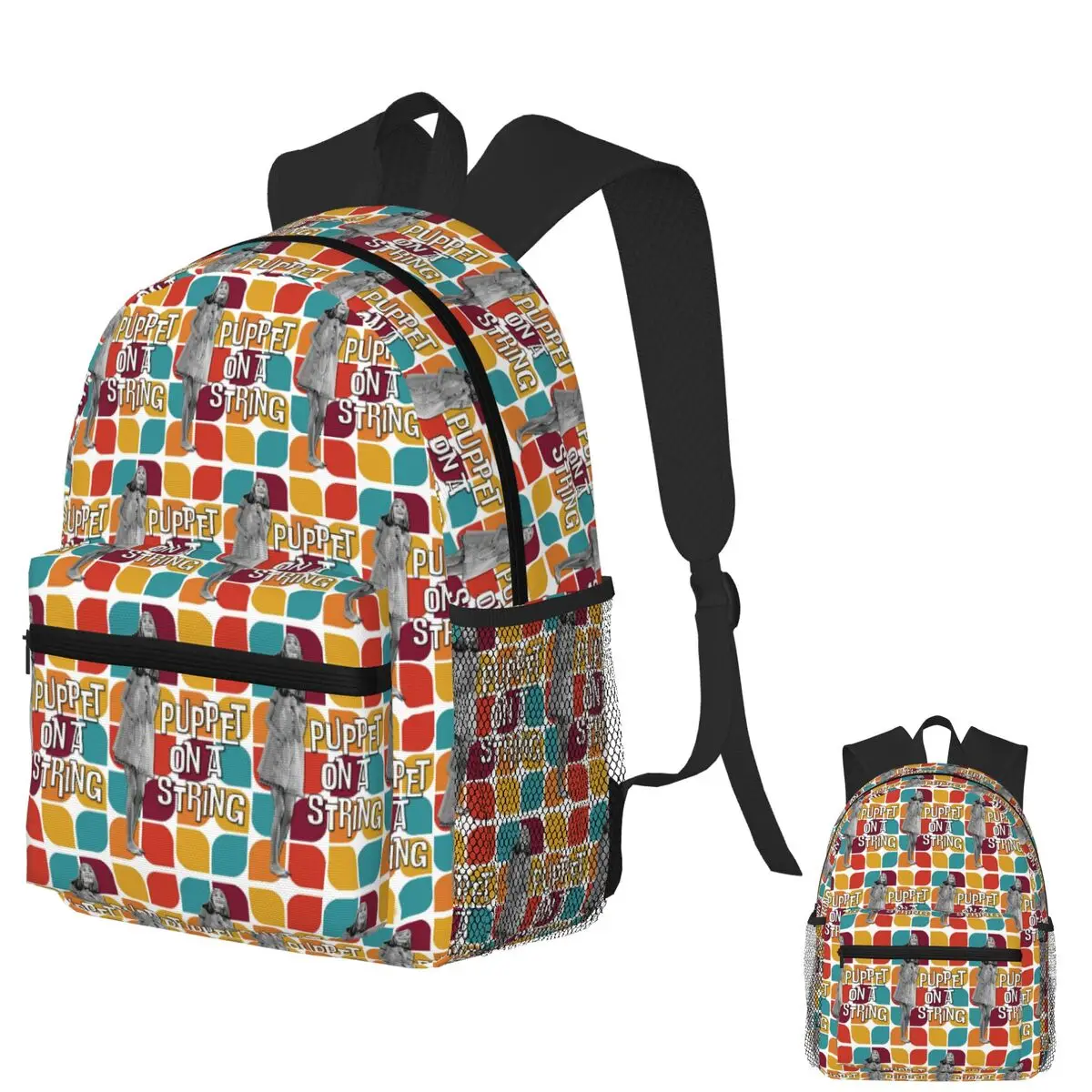 

Puppet On A String Student Backpack School Bag Hiking Travel Daypack for Boys Girls Fashion Bookbag Shoulder Bags