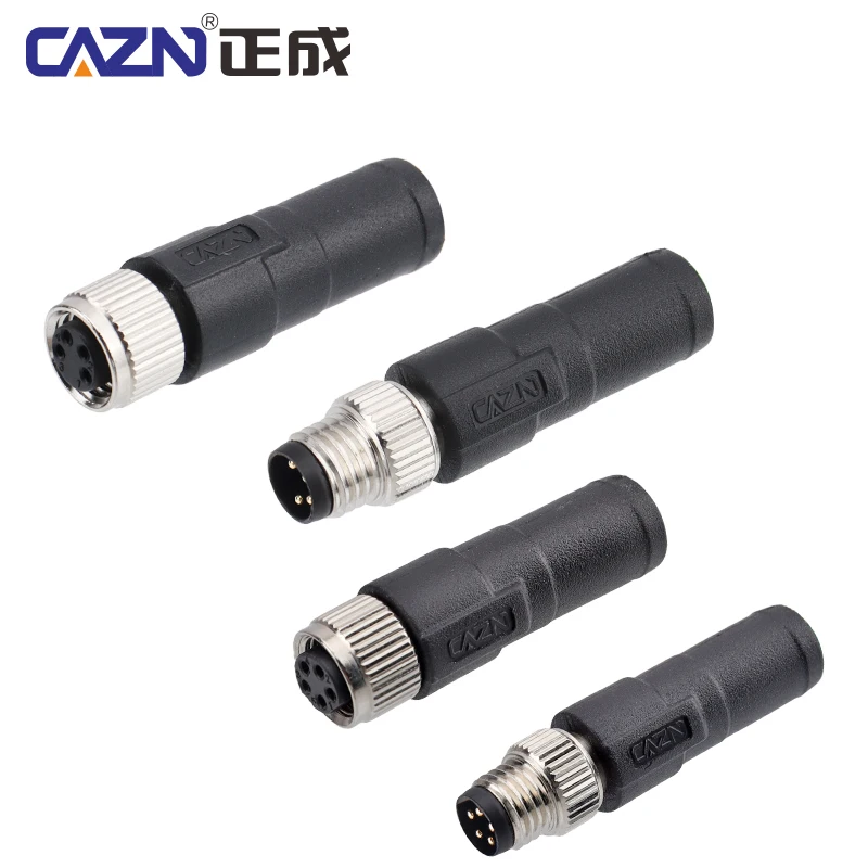 M8 Male&Female Ohm Terminal Plug 3&4 Pins A-code In Stock Straight IP67 Sensor Connectors For Signal Transmission