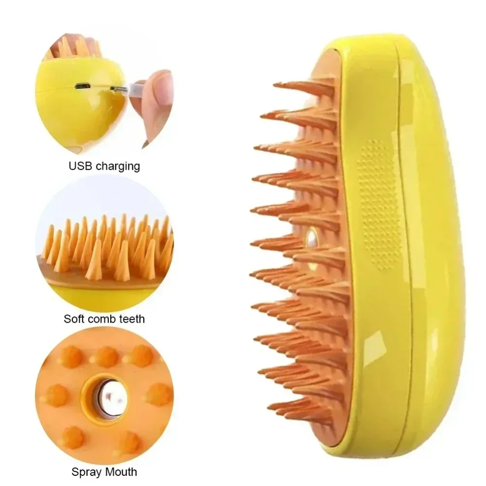 Pet Cat Steam Brush Steamy Dog Brush 3 in 1 Electric Spray Cat Hair Brushes for Massage Pet Grooming Comb Hair Removal Combs