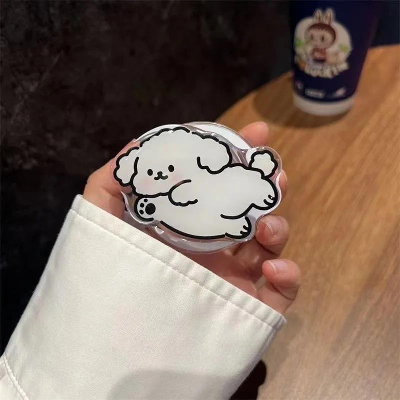 

Korean Cute Cartoon Puppy Magnetic Holder Phone Grip Tok Griptok Bracket Support For iPhone 16 15 14 For Magsafe Case Smart Tok