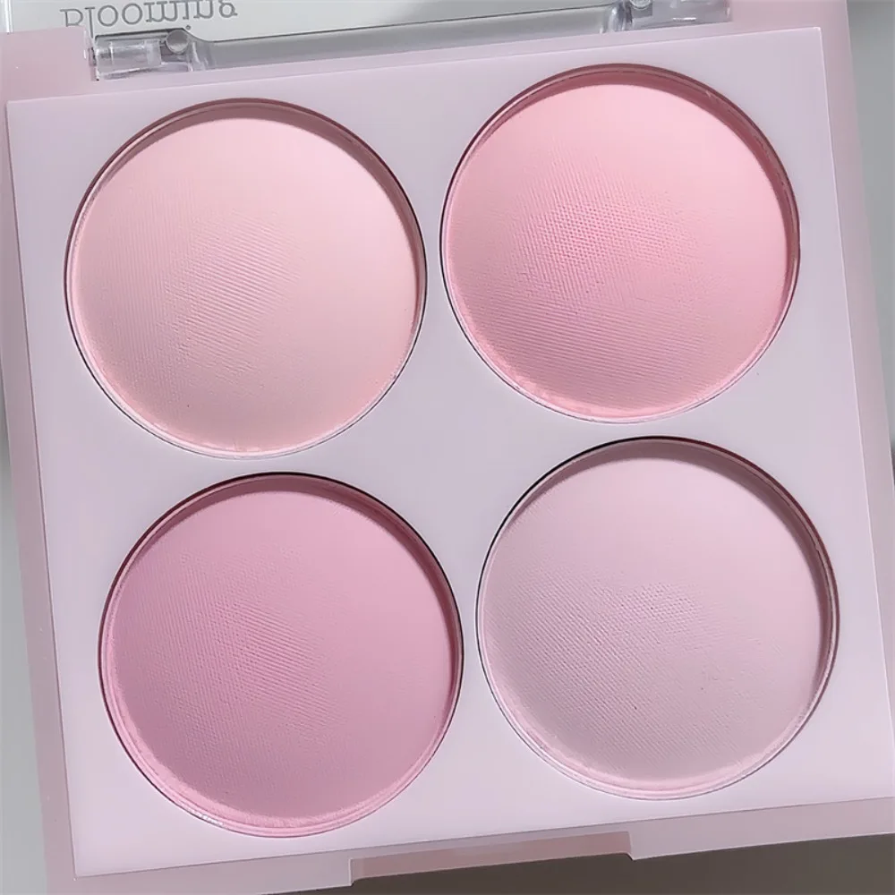 Nieuwe 4-kleuren Matte Blusher Matte Shimmer langdurige Poeder Blusher Gezicht Verhelderende Gezicht Verhelderende Poeder Cosmetica