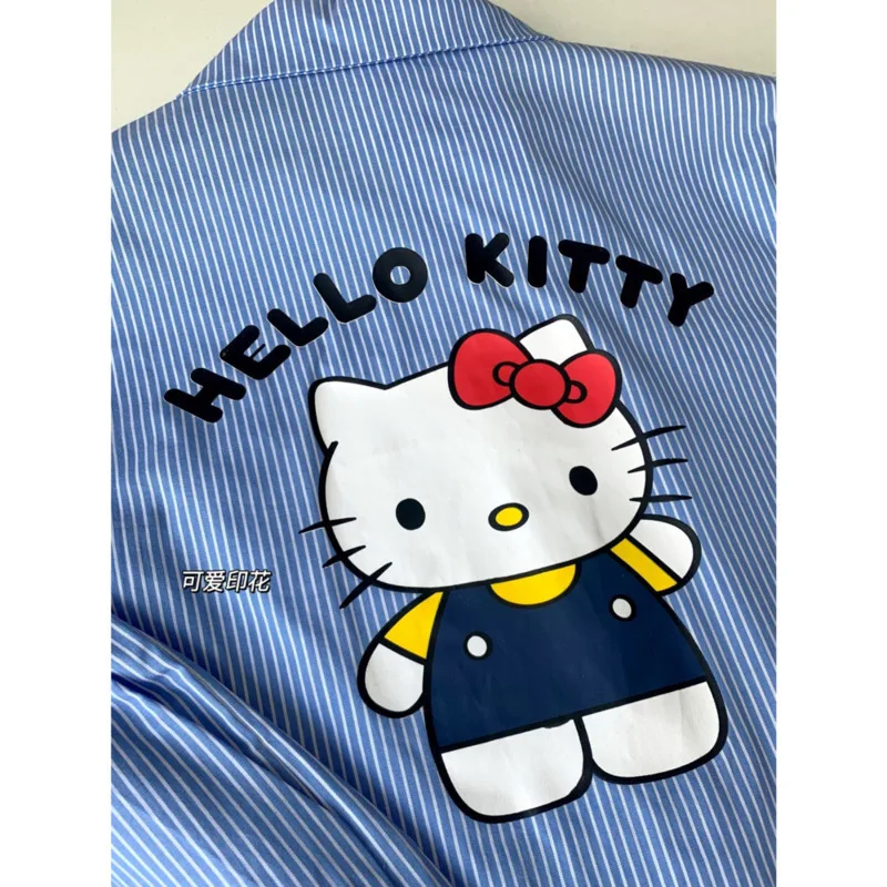 Miniso Sanrio Hello Kitty Y2k Clothing Korean Fashion Causal Short Sets Beach Shirts & Blouses Y2k Style 2Piece Set Women Outfit