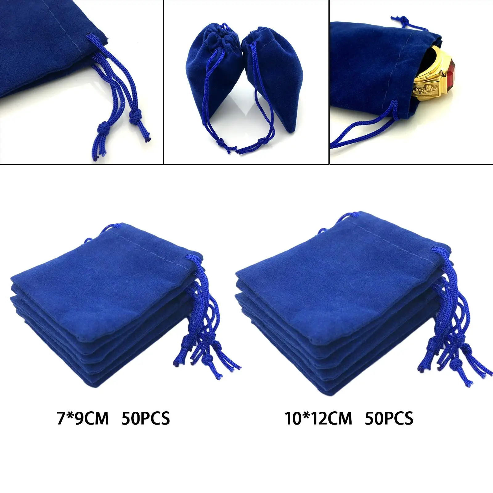 50 Pieces Velvet Drawstring Bags Organization Makeup Dust Bags Halloween