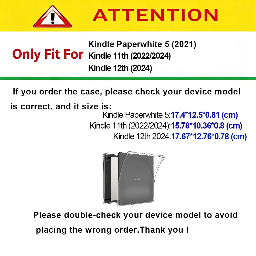 Case for Kindle 12th 2024/Kindle 11th(2022/2024)/Kindle Paperwhite 5 2021 e-reader, Flip Durable Leather Portable Protector