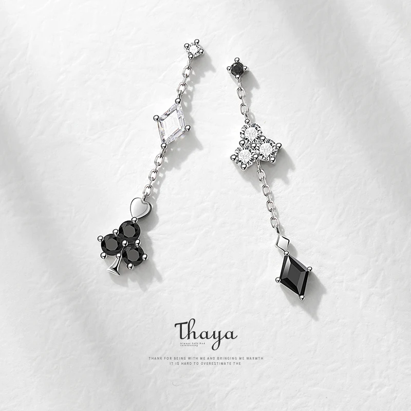 Thaya Fairy Tales Series Silver Drop Earrings Original Design 925 Silver Crystal Earring For Women Engagement Gift Fine Jewerlry