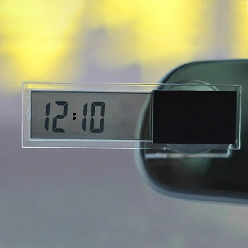 LCD Display Window-mounted Watches Mini Electronic Window Clock Suction Cup Car Watch LCD Display Auto Car Interior Accessories