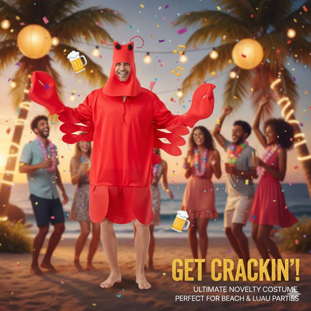 

Red Lobster Family Costume, Unisex Ocean Creature Cosplay, Halloween Funny Outfit, Group Matching Set