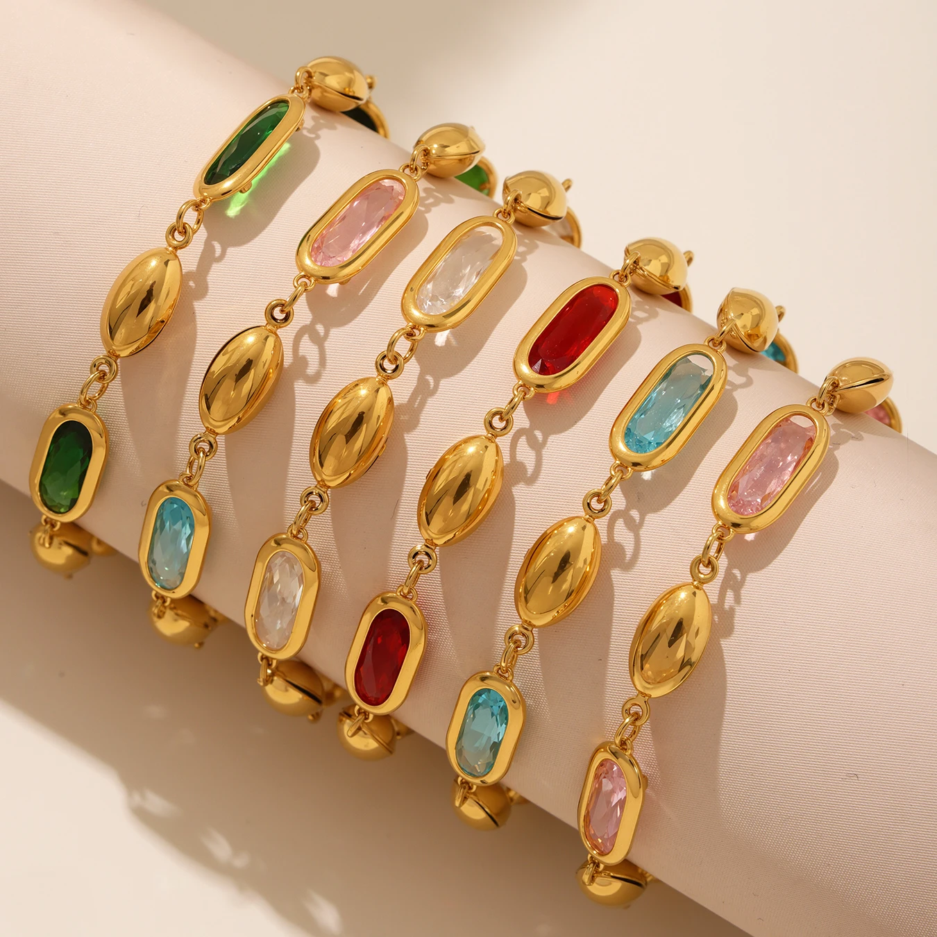 

Nivora Distinctive Glass Bracelets For Women Stainless Steel Charm Bangle Fashion Wedding Engagement Bracelets Jewelry Gifts