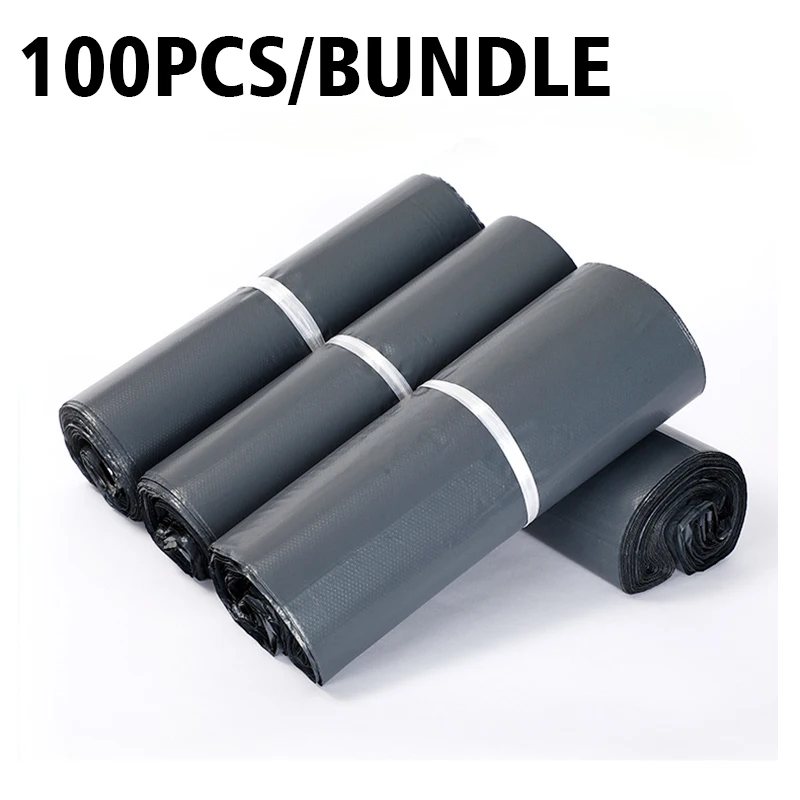 100 قطعة أكياس مغلف الشحن البلاستيك اكسبرس المغلف أكياس التخزين رمادي أبيض اللون أكياس بريد ذاتية اللصق ختم حقيبة البريد #1