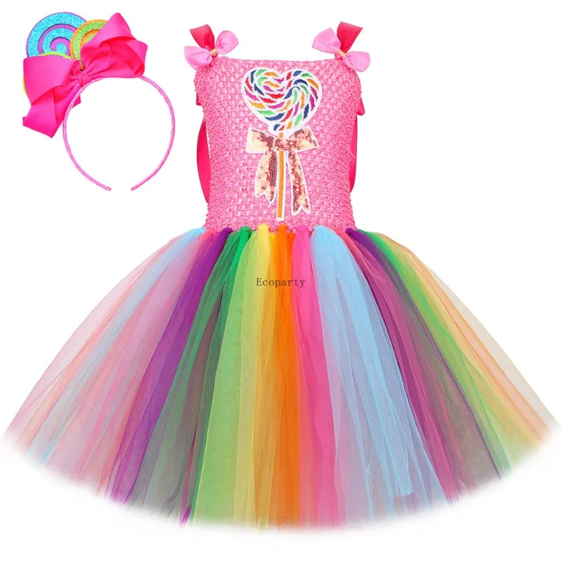 Bambini Halloween Candy Cosplay Party Arcobaleno Bubble Dress Fata dei fiori Caramelle Disfraz Story Book Week Fancy Dress Up Party