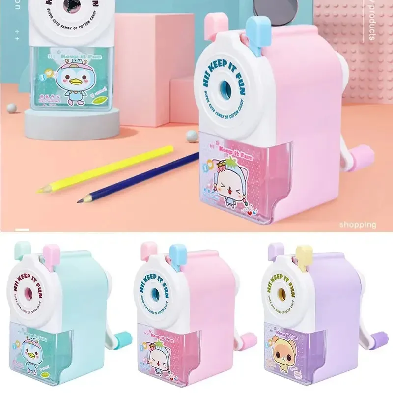 Cute Hand-Cranked Pencil Sharpener (Cartoon Animal) - Auto-Lead Feed, Anti-Sticking Lead, Must-Have Kids’ School Supply