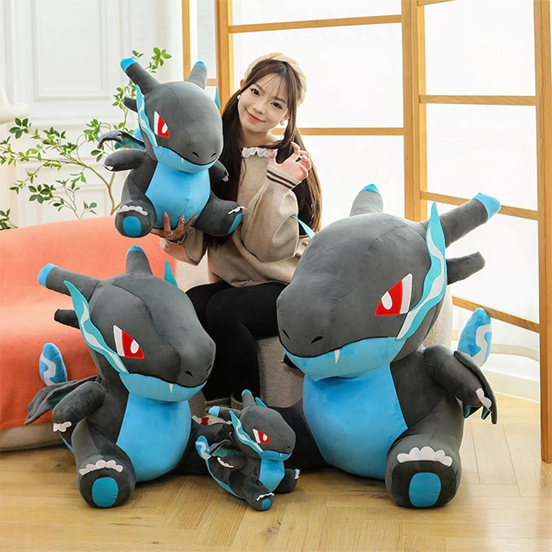 

Dark Fire Dragon Plush Toy Pokemon Pet Dinosaur Stuffed Animal for Kids Birthday Xmas Gift Cute Soft Doll Collectible Plaything