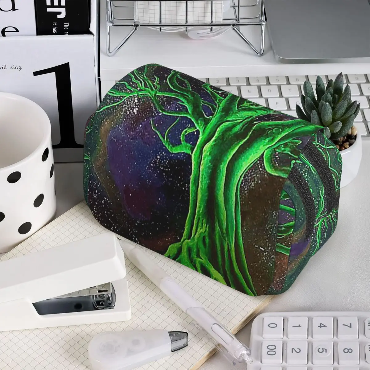 Magic Green Tree Pencil Case for Boys Girls Gifts Pen Box Pencil Bag Stationery Supplies Pen Holder Bag