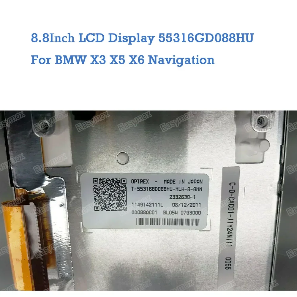 8.8 inch Display for BMW X3 X5 X6 CID CIC OPTREX Navigation GPS Display Screen Replacement 55316GD088HU