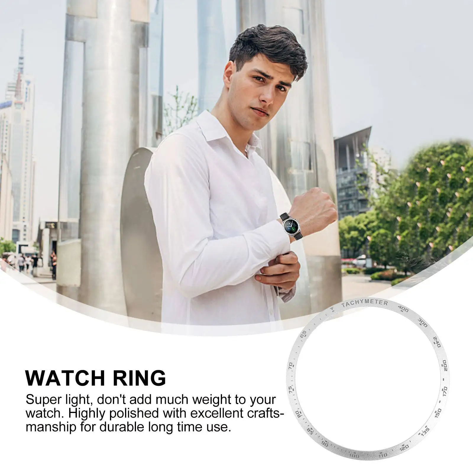 Aluminum Alloy Watch Bezel Ring Protective Case Frame for Smart Watch Dust Scratch Damage Fashion Chic Lightweight view 2