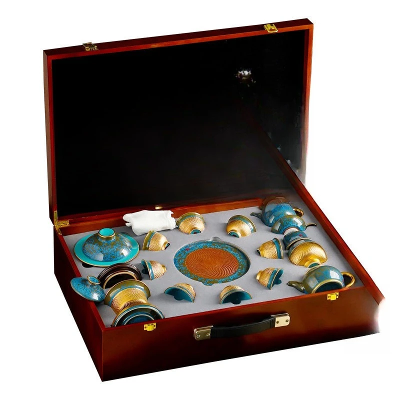 Ice crystal blue set gift box for personal use, high-end handmade gifts for customers