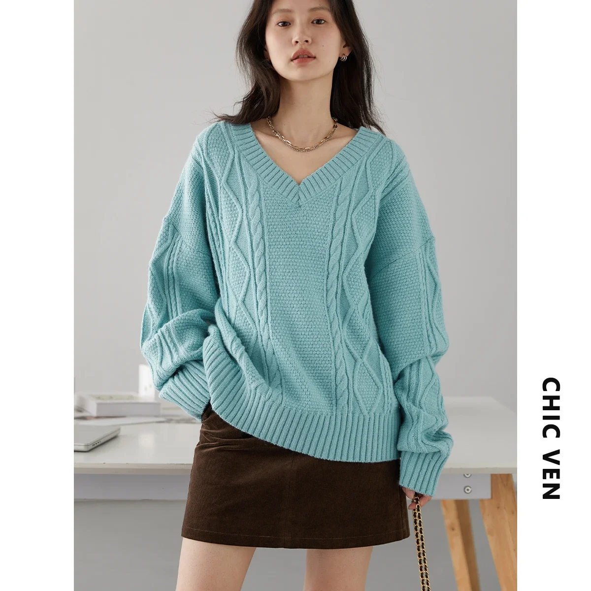 CHIC VEN Women\'s Sweaters Vintage O Neck Twisted Knitted Cardigan Woman Jumpers Coat Female Pullover Spring Autumn 2024