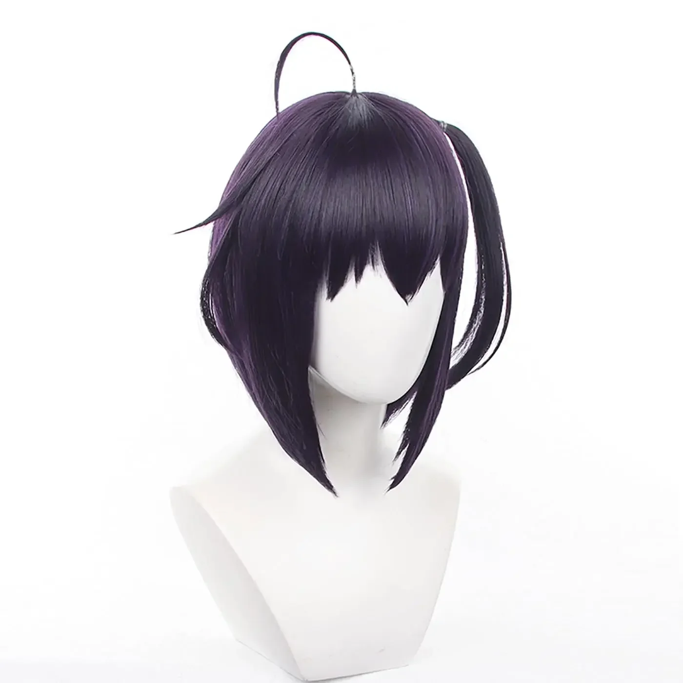 Takanashi Rikka Cosplay Wig Short Purple Black Heat Resistant Synthetic Hair Wigs for Women Girls Cos Christmas Halloween