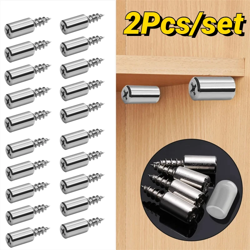 

2pcs/set Self Tapping Screw Layer Plate Holder Wardrobe Septum Brackets Fixed Screw Shelf Support Pegs with Non-Slip Sleeve